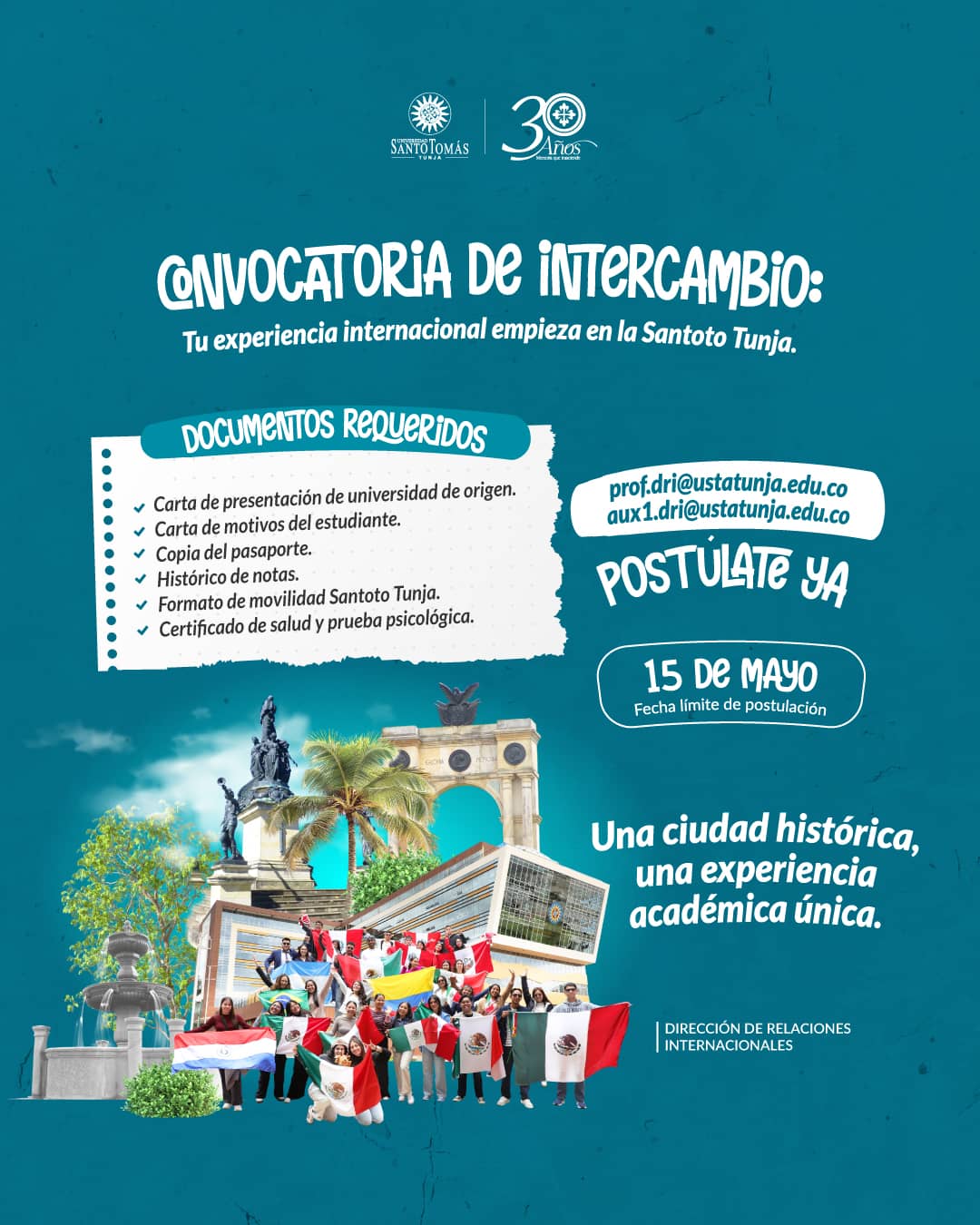 convocatoria movilidad entrante 2026 1 santoto tunja