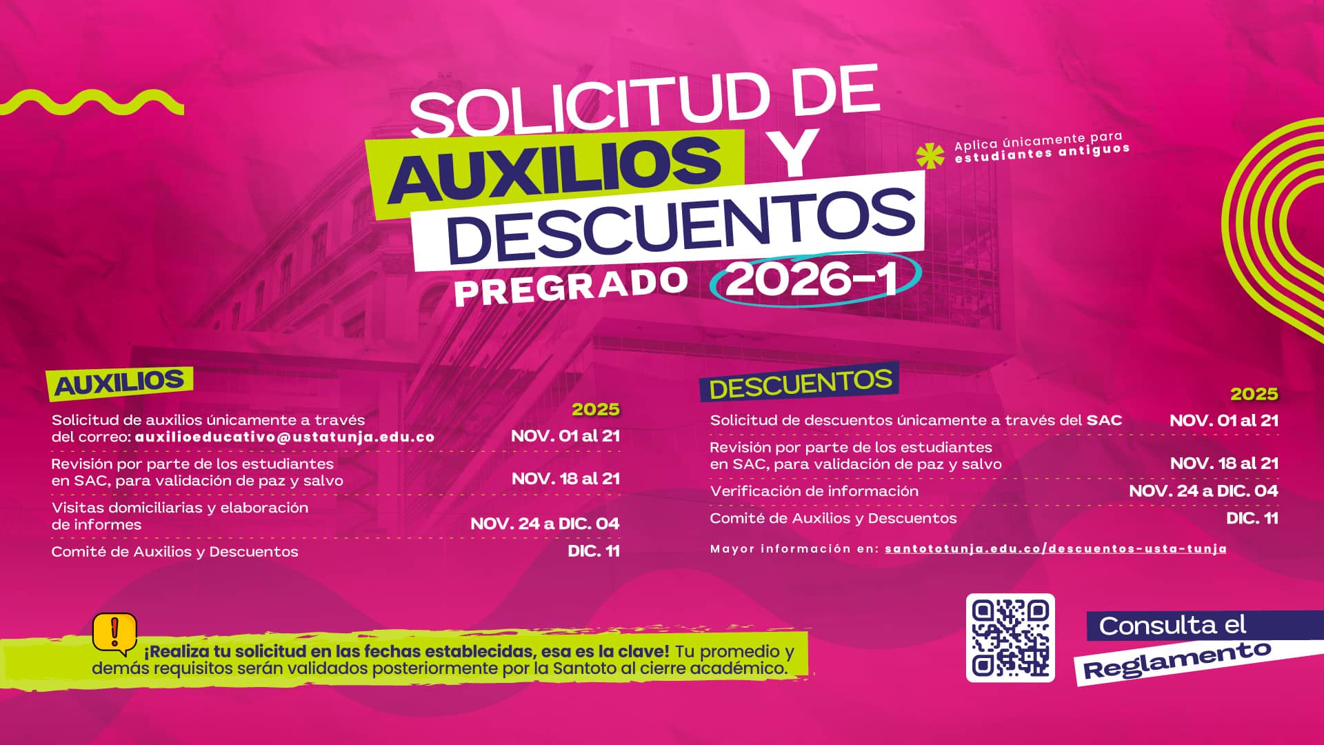 Solicitud auxilios y descuentos educativos nov 2025